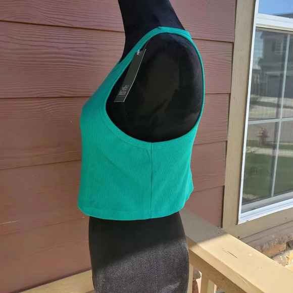 NWT Wild Fable 2-Piece Teal Green Cropped Tank Bundle Size XL Ribbed - Picture 8 of 15